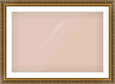 Gold Scoop Frame for 90 × 60cm artwork, with Smooth White Single Mount