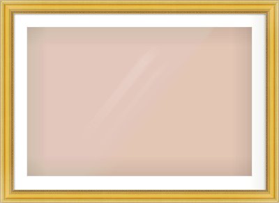 Gold Spoon Frame for 90 × 60cm artwork, with Smooth White Single Mount