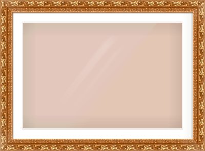 Gold Spoon Frame for 90 × 60cm artwork, with Smooth White Single Mount
