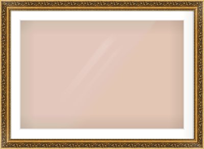 Gold Spoon Frame for 90 × 60cm artwork, with Smooth White Single Mount
