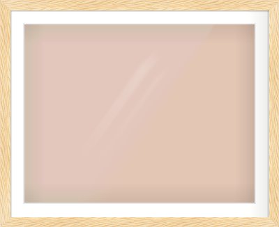 Natural Wood Reverse Frame for 90 × 70cm artwork, with Smooth White Single Mount