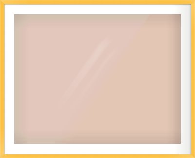 Yellow Paint Flat Frame for 90 × 70cm artwork, with Smooth White Single Mount