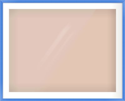 Light Blue Paint Flat Frame for 90 × 70cm artwork, with Smooth White Single Mount