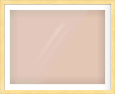Natural Wood Stepped Flat Frame for 90 × 70cm artwork, with Smooth White Single Mount