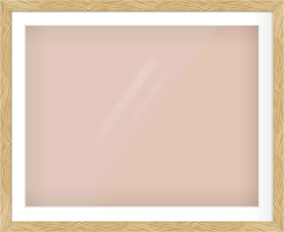 Natural Wood Flat Frame for 90 × 70cm artwork, with Smooth White Single Mount