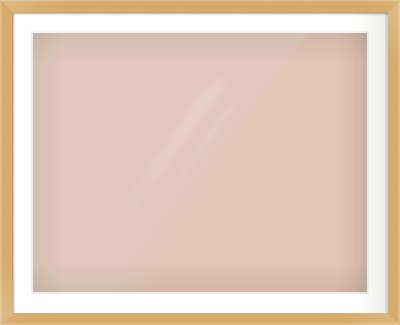 Matte Gold Flat Frame for 90 × 70cm artwork, with Smooth White Single Mount