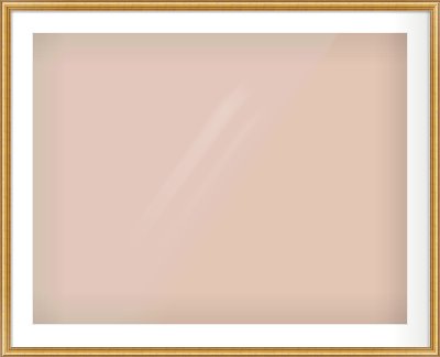Gold Dome Frame for 90 × 70cm artwork, with Smooth White Single Mount