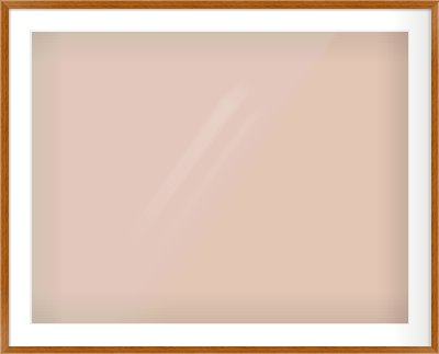 Natural Wood Flat Frame for 90 × 70cm artwork, with Smooth White Single Mount