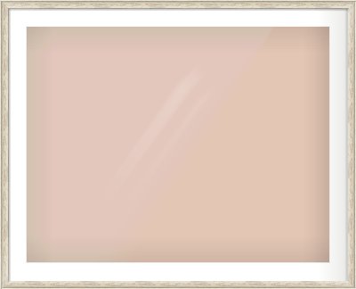 Champagne Silver with Black Sides Cushion Frame for 90 × 70cm artwork, with Smooth White Single Mount