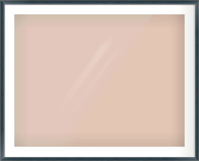 Aqua Blue Stain Cushion Frame for 90 × 70cm artwork, with Smooth White Single Mount