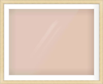 Gold Flat Frame for 90 × 70cm artwork, with Smooth White Single Mount