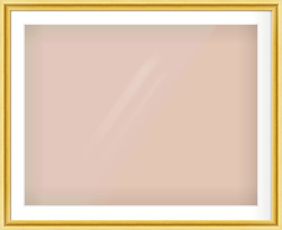 Gold Cushion Frame for 90 × 70cm artwork, with Smooth White Single Mount