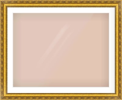Gold Spoon Frame for 90 × 70cm artwork, with Smooth White Single Mount