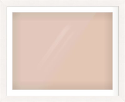 White Beveled Frame for 90 × 70cm artwork, with Smooth White Single Mount