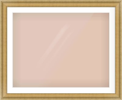 Gold Scoop Frame for 90 × 70cm artwork, with Smooth White Single Mount
