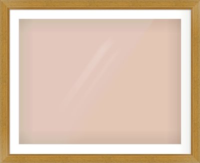 Gold Flat Frame for 90 × 70cm artwork, with Smooth White Single Mount