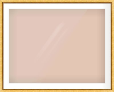 Gold Leaf Flat Frame for 90 × 70cm artwork, with Smooth White Single Mount