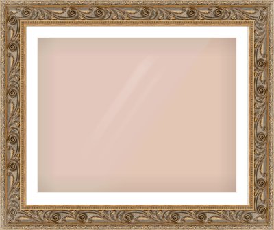 Gold Spoon Frame for 90 × 70cm artwork, with Smooth White Single Mount