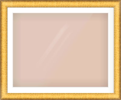 Gold Flat Frame for 90 × 70cm artwork, with Smooth White Single Mount