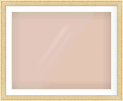 Gold Flat Frame for 90 × 70cm artwork, with Smooth White Single Mount
