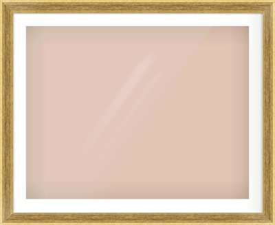 Gold Flat Frame for 90 × 70cm artwork, with Smooth White Single Mount