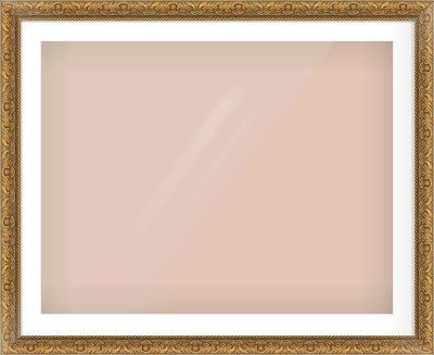 Gold Scoop Frame for 90 × 70cm artwork, with Smooth White Single Mount