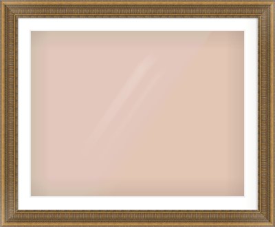 Gold Scoop Frame for 90 × 70cm artwork, with Smooth White Single Mount