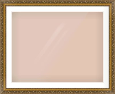 Gold Scoop Frame for 90 × 70cm artwork, with Smooth White Single Mount