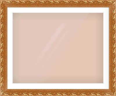 Gold Spoon Frame for 90 × 70cm artwork, with Smooth White Single Mount
