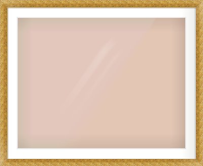 Gold Spoon Frame for 90 × 70cm artwork, with Smooth White Single Mount
