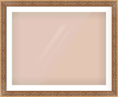 Gold Reverse Frame for 90 × 70cm artwork, with Smooth White Single Mount