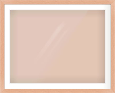 Oak Effect Flat Frame for 90 × 70cm artwork, with Smooth White Single Mount