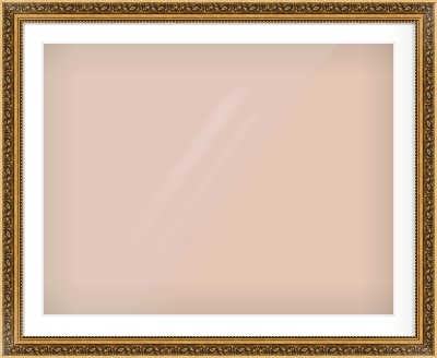 Gold Spoon Frame for 90 × 70cm artwork, with Smooth White Single Mount