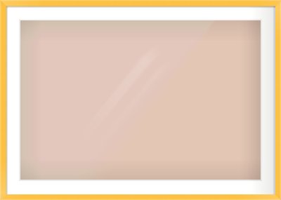 Yellow Paint Flat Frame for 36 × 24in artwork, with Smooth White Single Mount