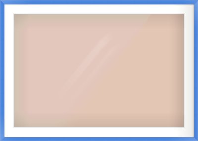 Light Blue Paint Flat Frame for 36 × 24in artwork, with Smooth White Single Mount