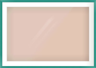 Green Paint Flat Frame for 36 × 24in artwork, with Smooth White Single Mount