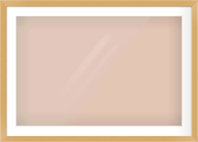 Matte Gold Flat Frame for 36 × 24in artwork, with Smooth White Single Mount