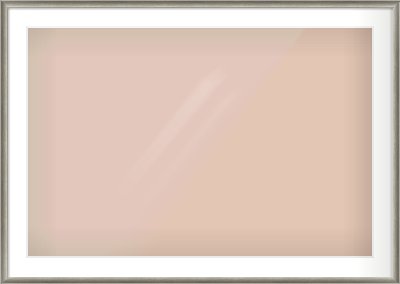 Silver Cushion Frame for 36 × 24in artwork, with Smooth White Single Mount