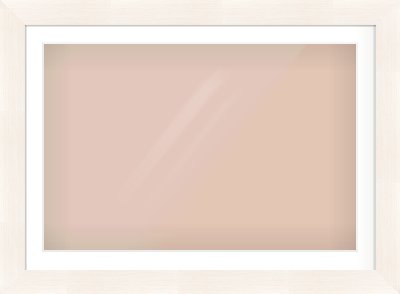 Ivory Driftwood Flat Frame for 36 × 24in artwork, with Smooth White Single Mount