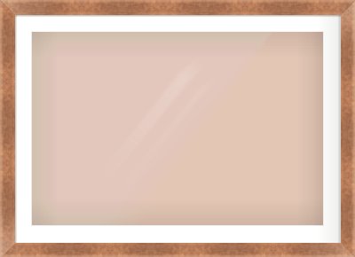 Bronze Flat Frame for 36 × 24in artwork, with Smooth White Single Mount