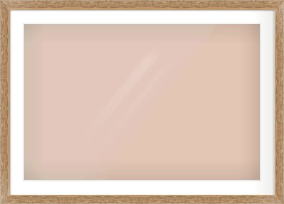 Light Brown Decorative Frame for 36 × 24in artwork, with Smooth White Single Mount