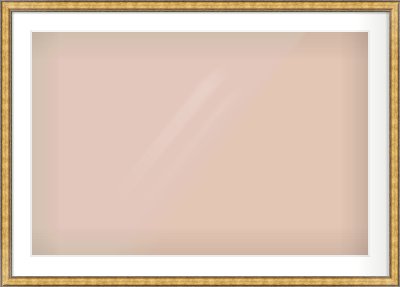 Gold Spoon Frame for 36 × 24in artwork, with Smooth White Single Mount