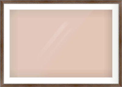 Walnut / Pewter Reverse Frame for 36 × 24in artwork, with Smooth White Single Mount