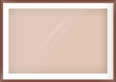 Brown Cushion Frame for 36 × 24in artwork, with Smooth White Single Mount
