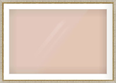 Silver Foil Flat Frame for 36 × 24in artwork, with Smooth White Single Mount