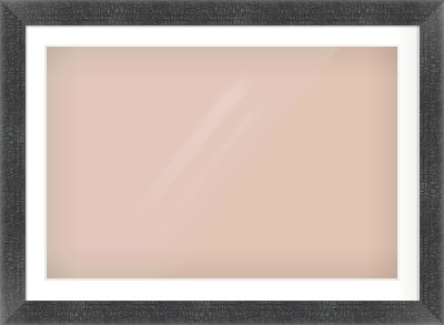 Carbon Flat Frame for 36 × 24in artwork, with Smooth White Single Mount