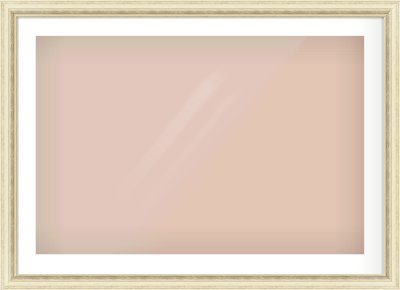 Ivory Distressed Frame for 36 × 24in artwork, with Smooth White Single Mount