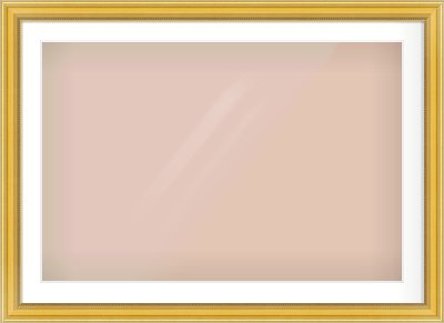 Gold Spoon Frame for 36 × 24in artwork, with Smooth White Single Mount