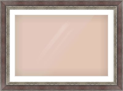 Brown Reverse Frame for 36 × 24in artwork, with Smooth White Single Mount