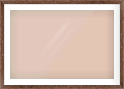 Brown Flat Frame for 36 × 24in artwork, with Smooth White Single Mount